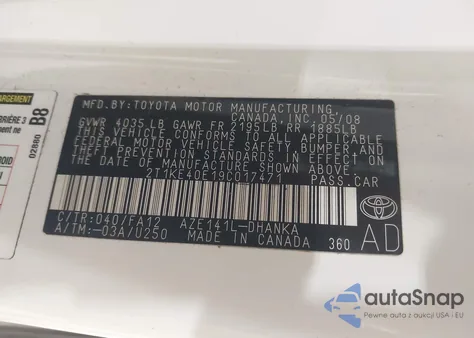 2009 Toyota Matrix S from USA, damaged, VIN 2T1KE40E19C017471